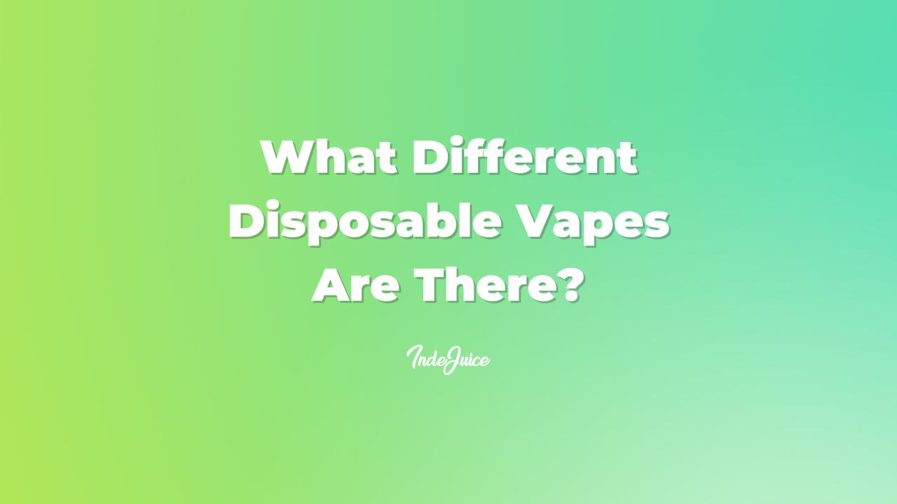 What Different Disposable Vapes Are There?