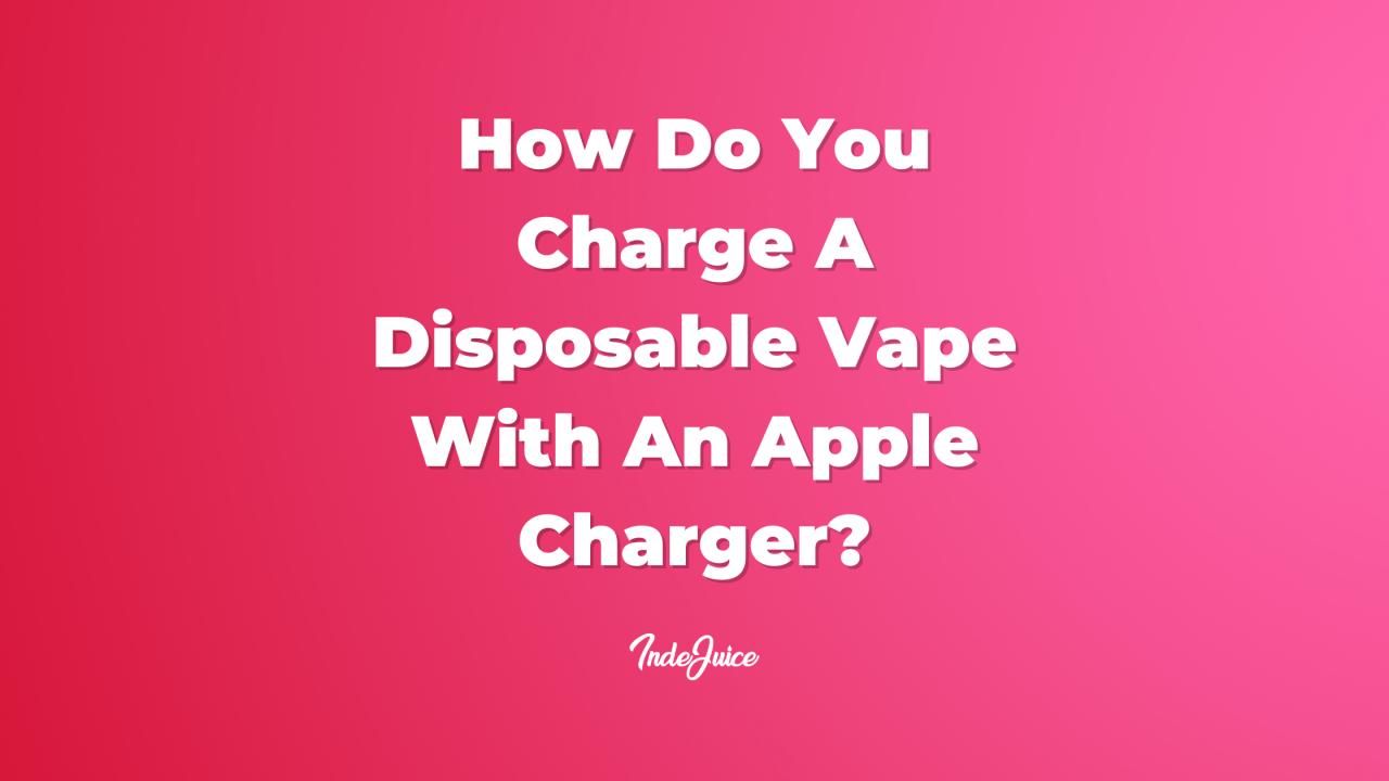 How Do You Charge A Disposable Vape With An Apple Charger?