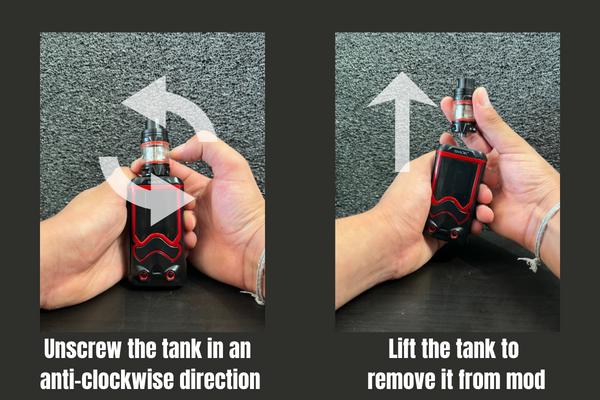 step 1 of how to change a smok tank